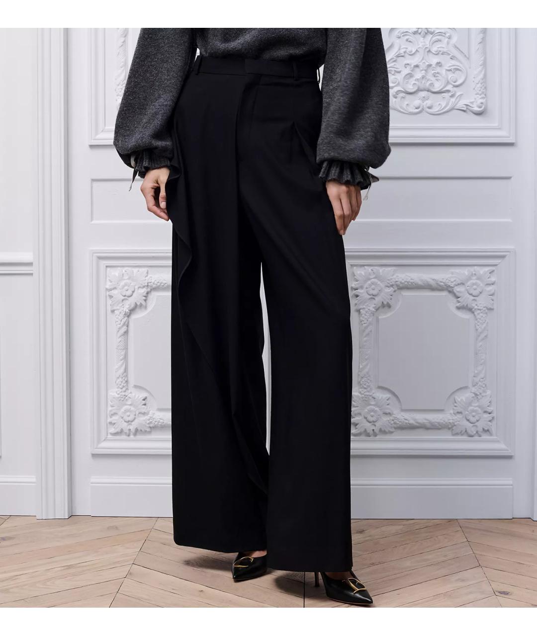CHRISTIAN DIOR Черные шерстяные прямые брюки, фото 3
