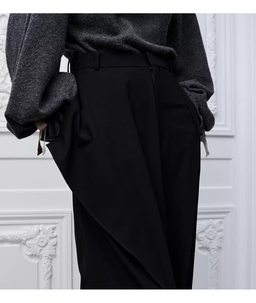 CHRISTIAN DIOR Черные шерстяные прямые брюки, фото 6