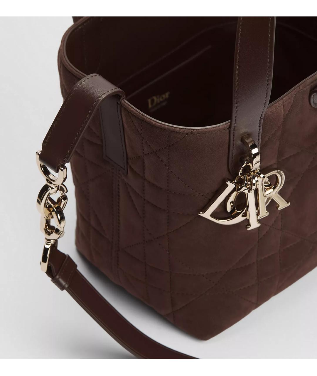 CHRISTIAN DIOR Коричневая замшевая сумка с короткими ручками, фото 3