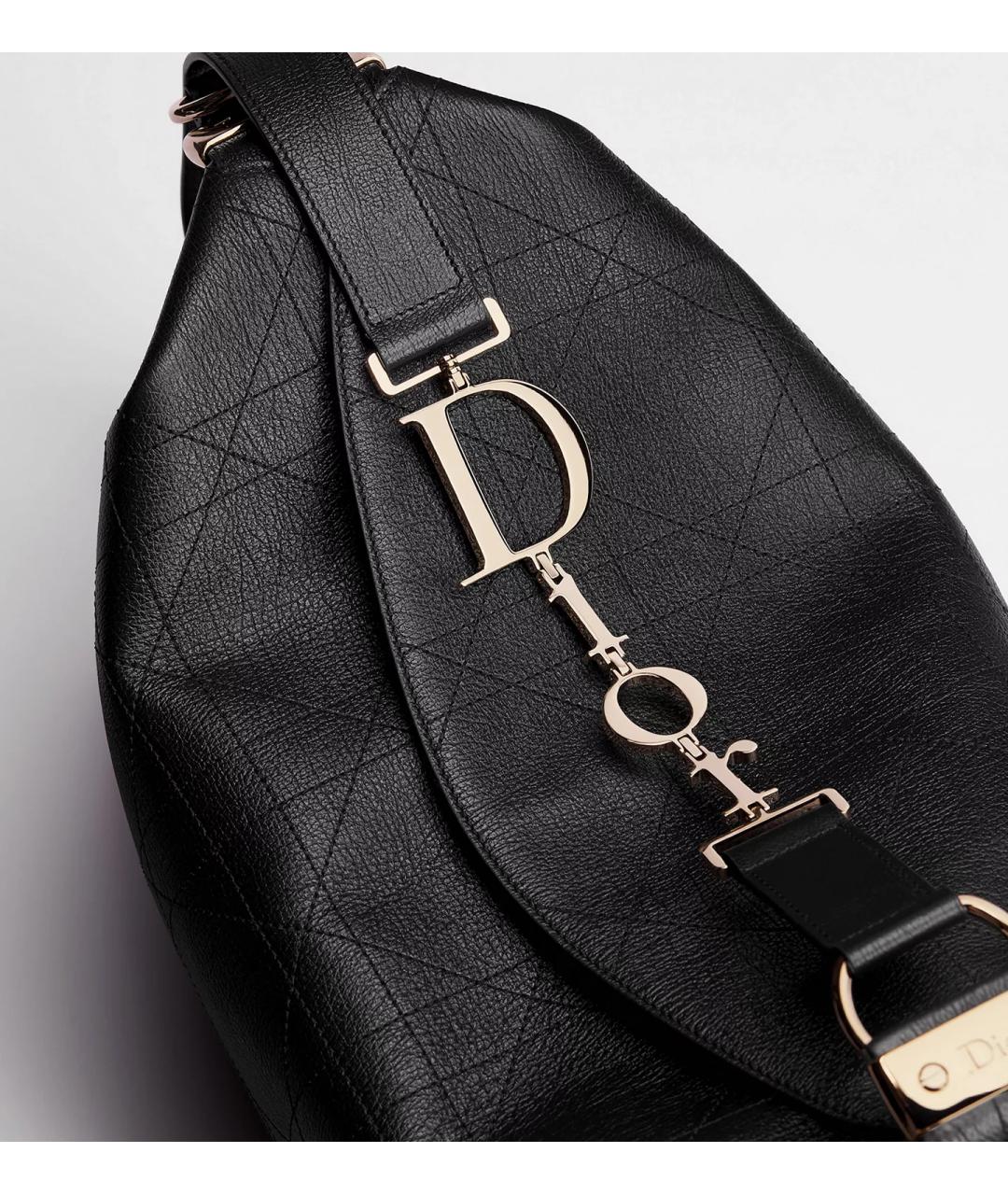 CHRISTIAN DIOR Черная кожаная сумка через плечо, фото 6