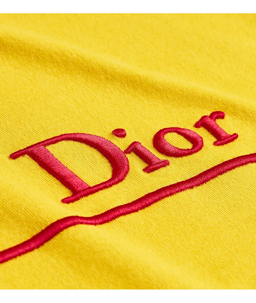 CHRISTIAN DIOR Желтая хлопковая футболка, фото 4