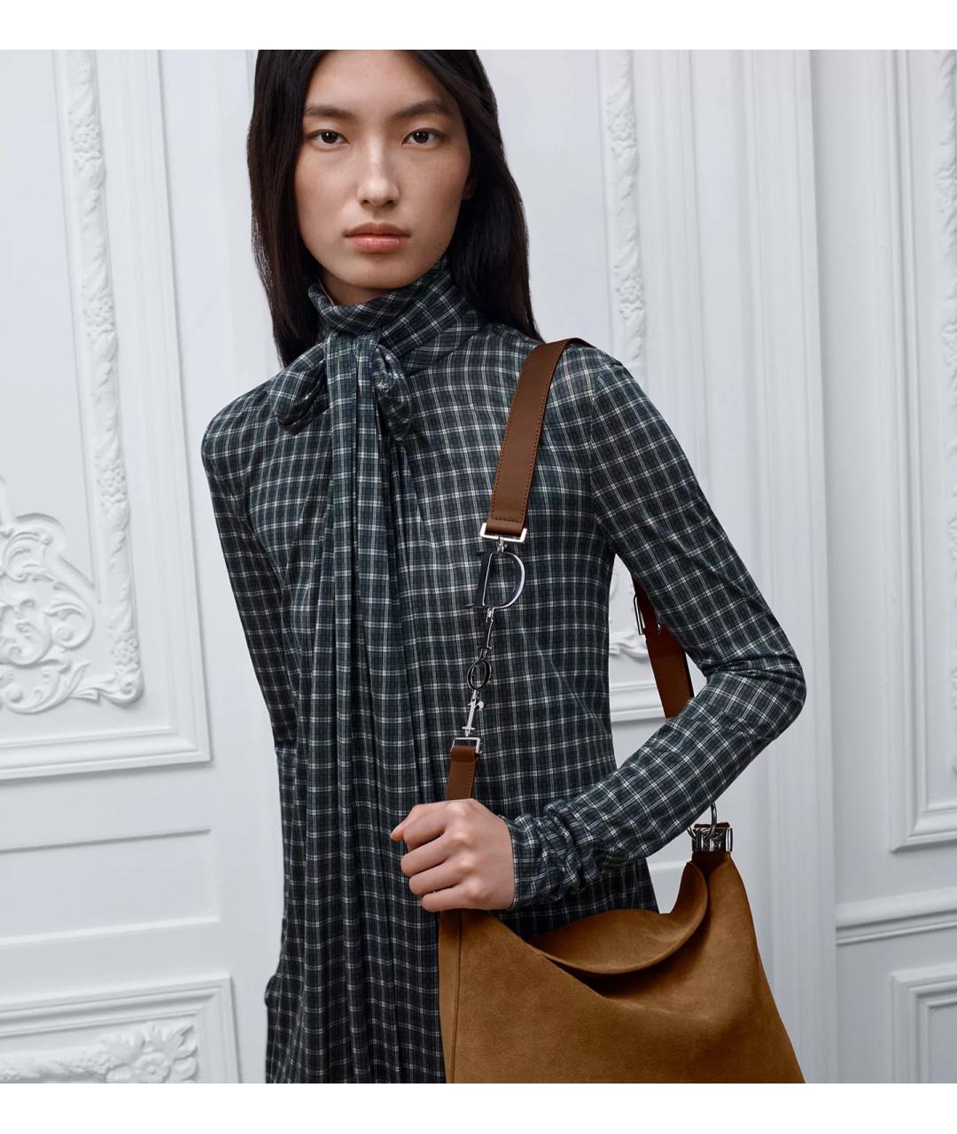 CHRISTIAN DIOR Коричневая замшевая сумка через плечо, фото 3