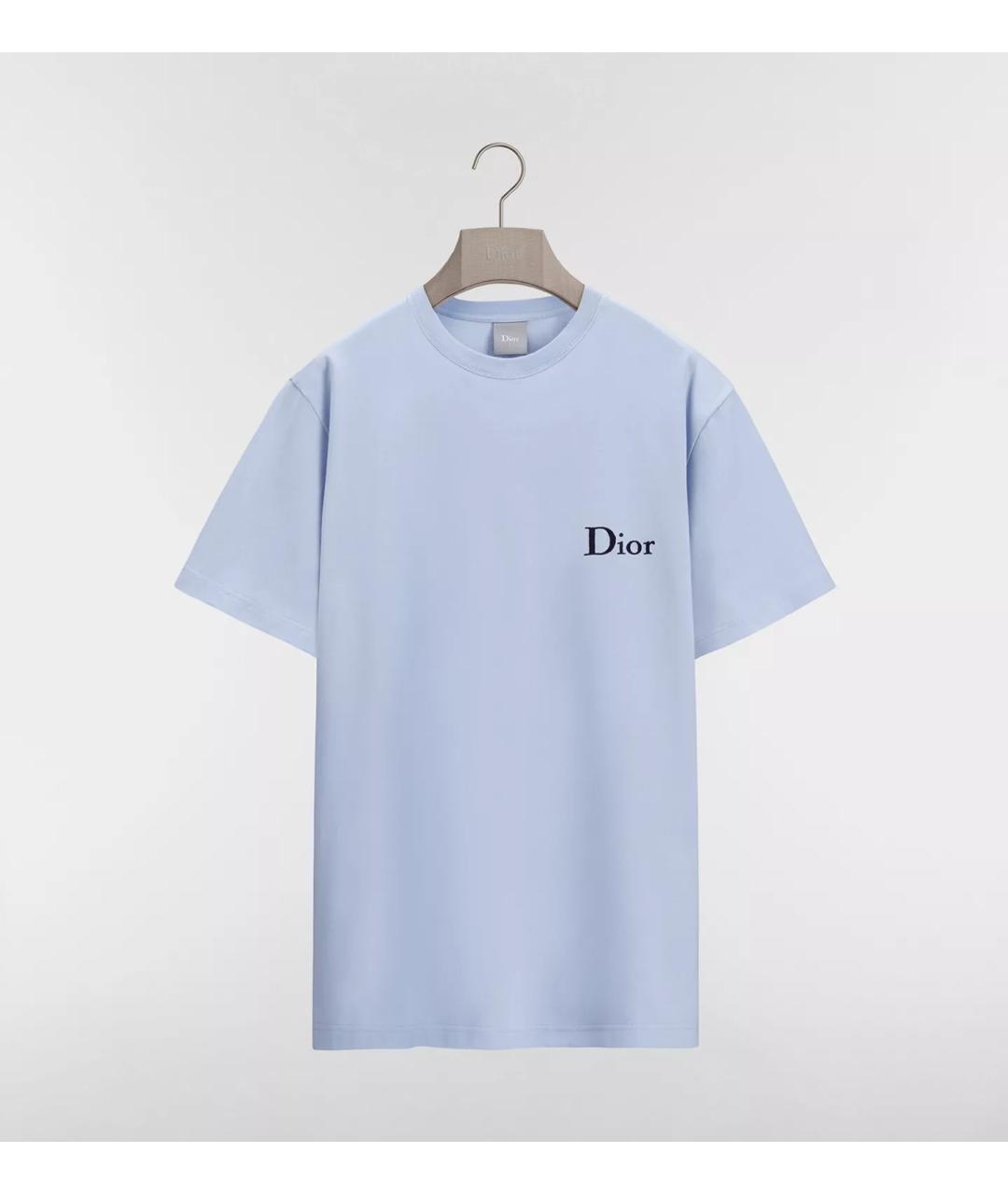 CHRISTIAN DIOR Голубая хлопковая футболка, фото 4