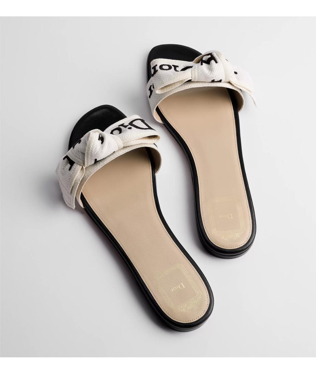 CHRISTIAN DIOR Черные кожаные шлепанцы, фото 4