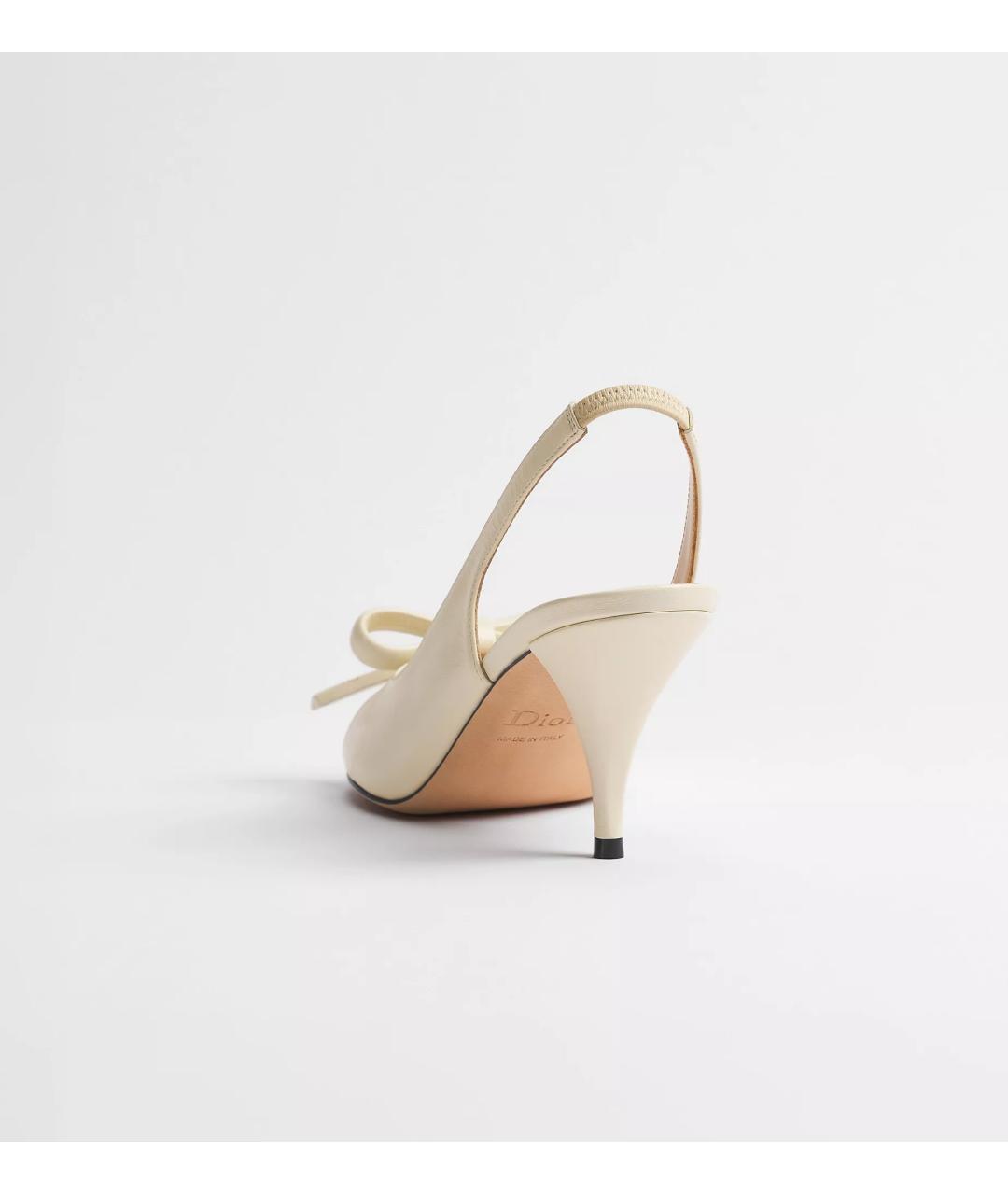CHRISTIAN DIOR Белые кожаные туфли, фото 3