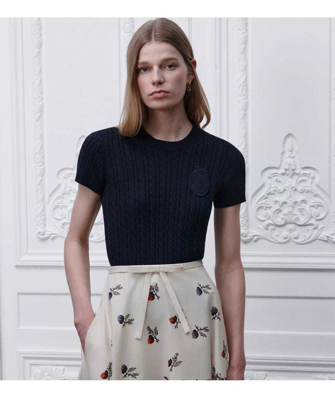 CHRISTIAN DIOR Темно-синий хлопковый джемпер / свитер, фото 3