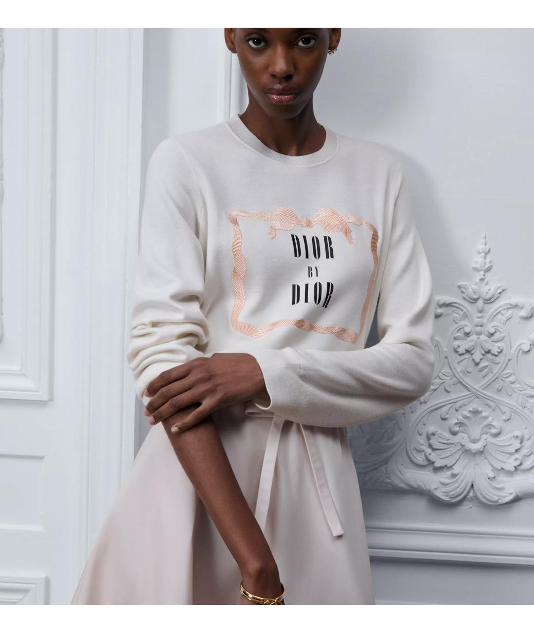 CHRISTIAN DIOR Белый кашемировый джемпер / свитер, фото 3