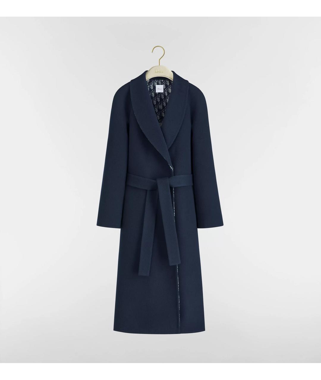 CHRISTIAN DIOR Синее шерстяное пальто, фото 4