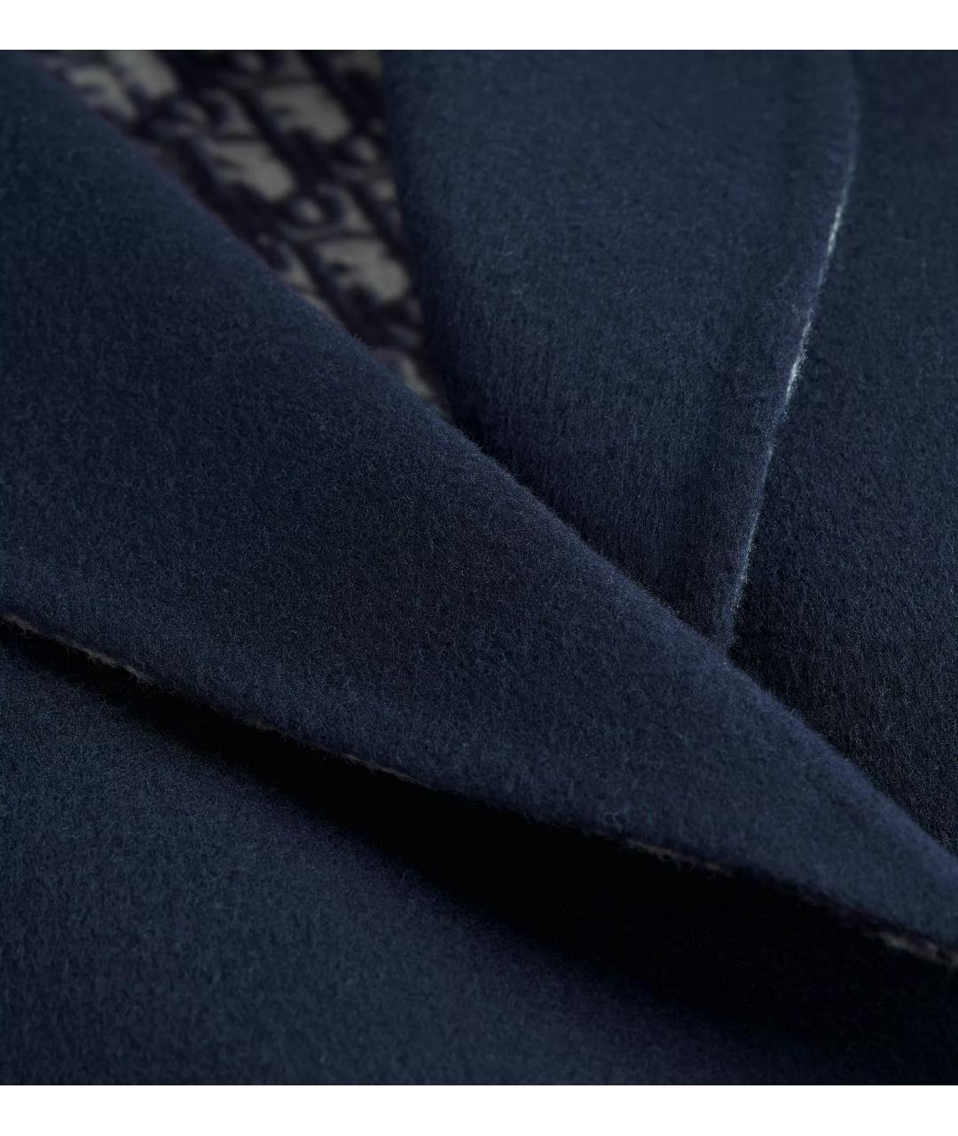CHRISTIAN DIOR Синее шерстяное пальто, фото 2