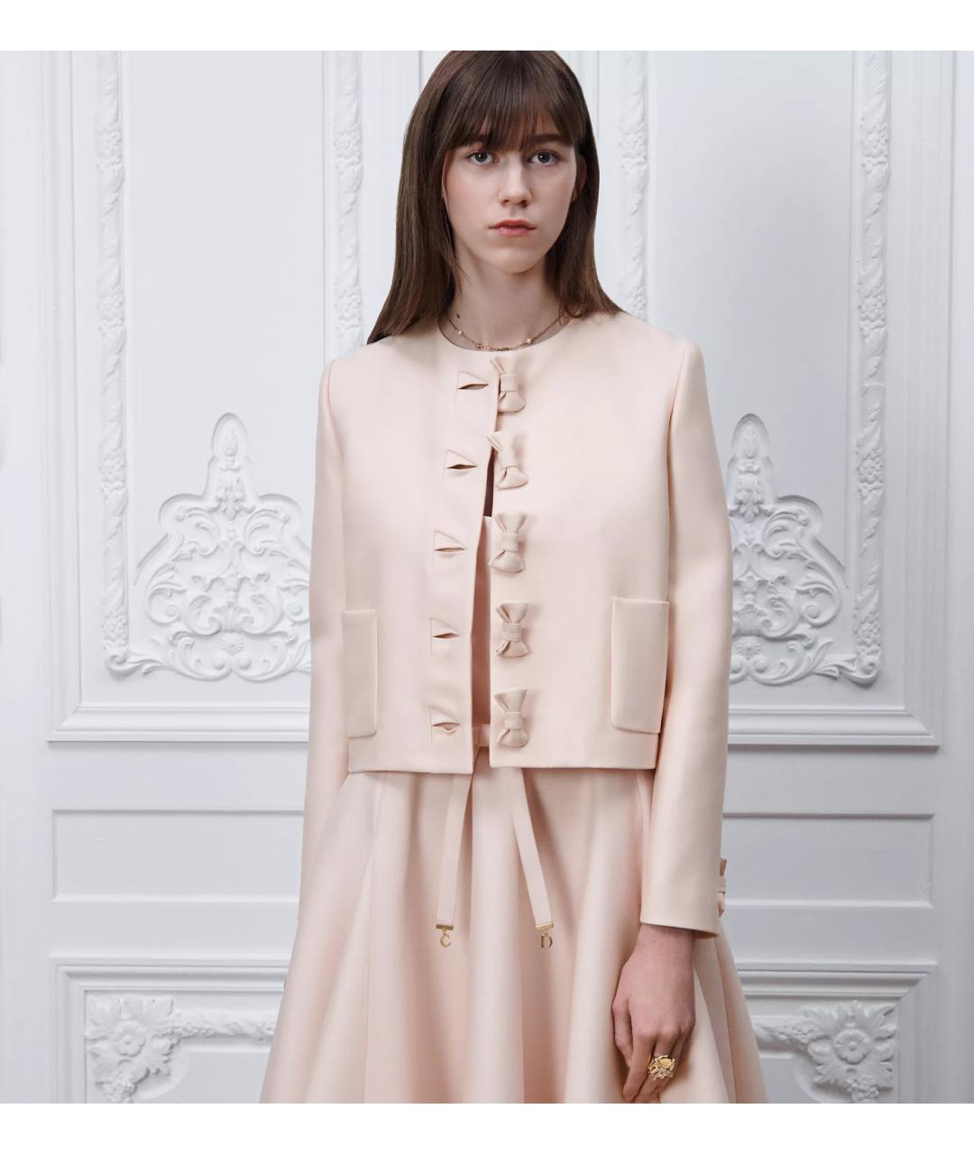 CHRISTIAN DIOR Розовый шерстяной жакет/пиджак, фото 3