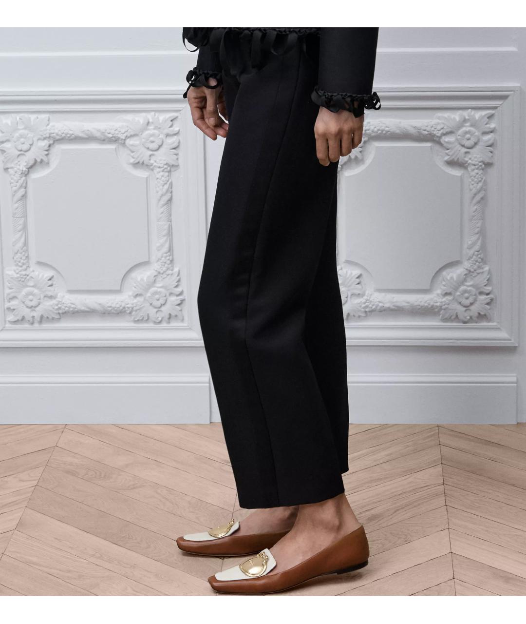 CHRISTIAN DIOR Черные шерстяные прямые брюки, фото 4