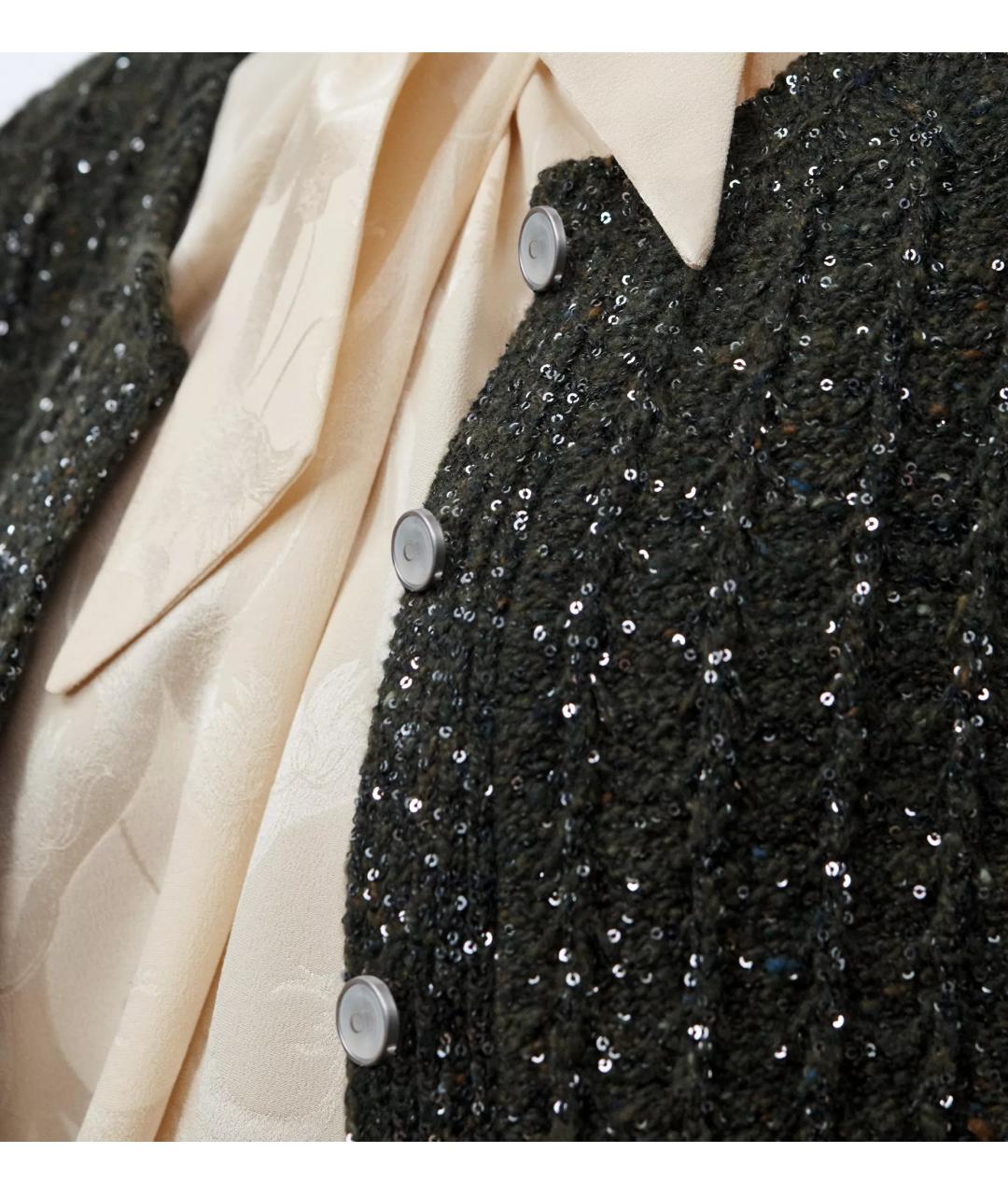 CHRISTIAN DIOR Зеленый полиамидовый кардиган, фото 4