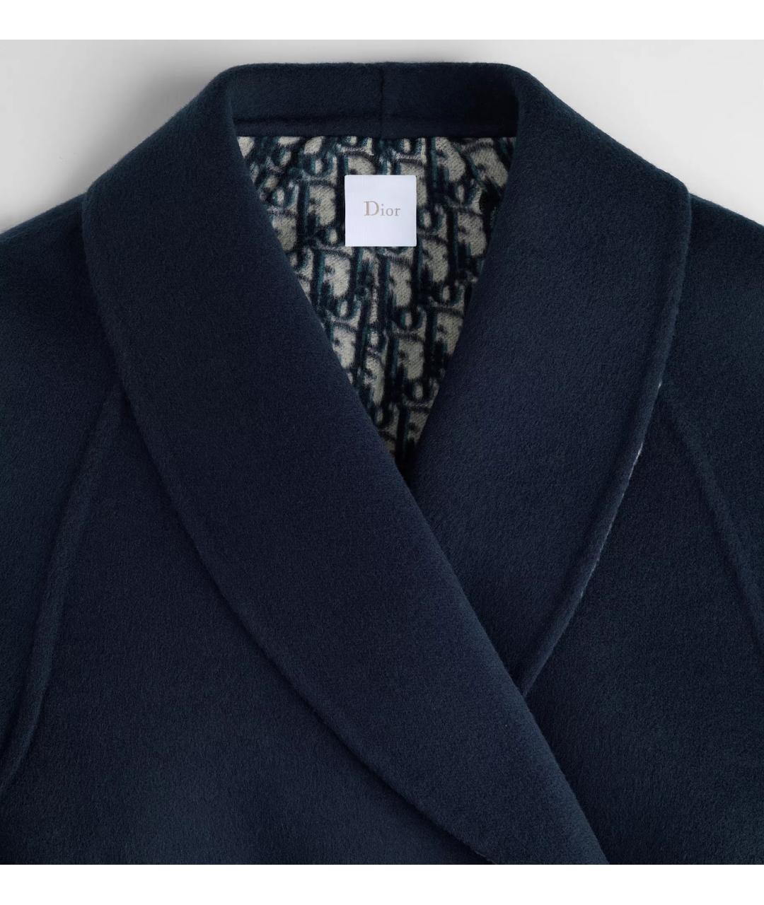 CHRISTIAN DIOR Синее шерстяное пальто, фото 3