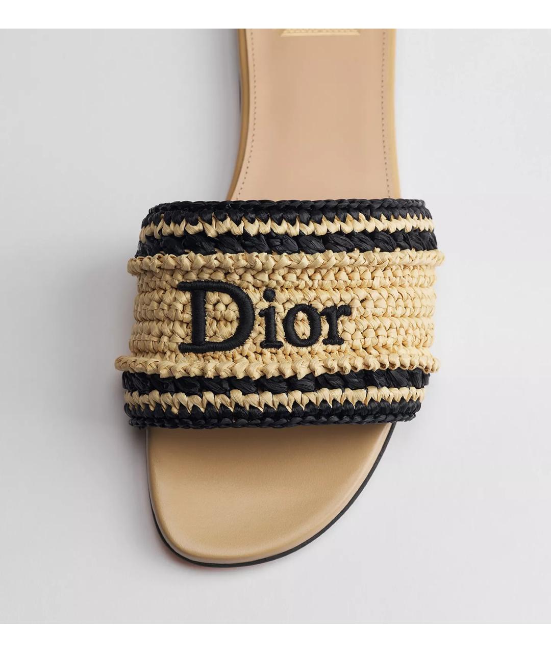 CHRISTIAN DIOR Бежевые шлепанцы, фото 4