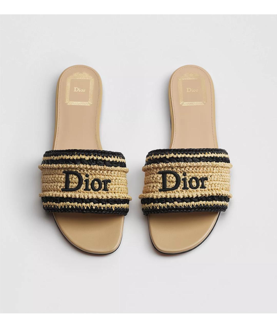 CHRISTIAN DIOR Бежевые шлепанцы, фото 2