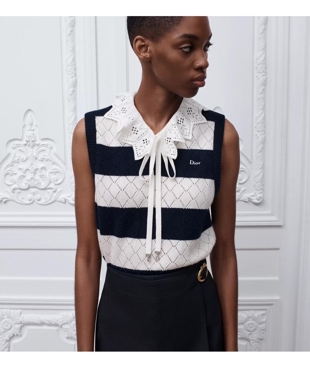 CHRISTIAN DIOR Синяя кашемировая жилетка, фото 2