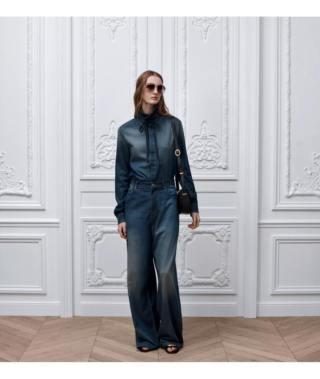 CHRISTIAN DIOR Синяя хлопковая рубашка, фото 2
