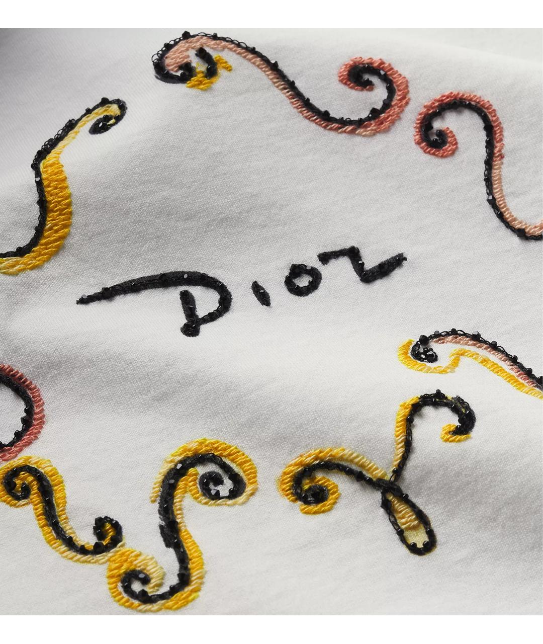 CHRISTIAN DIOR Белая хлопковая футболка, фото 2
