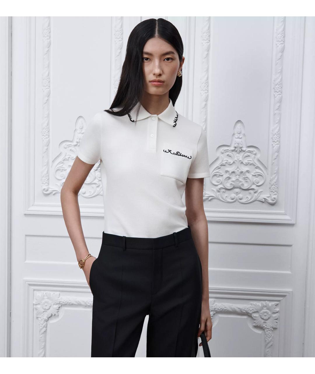 CHRISTIAN DIOR Белая хлопковая футболка, фото 3