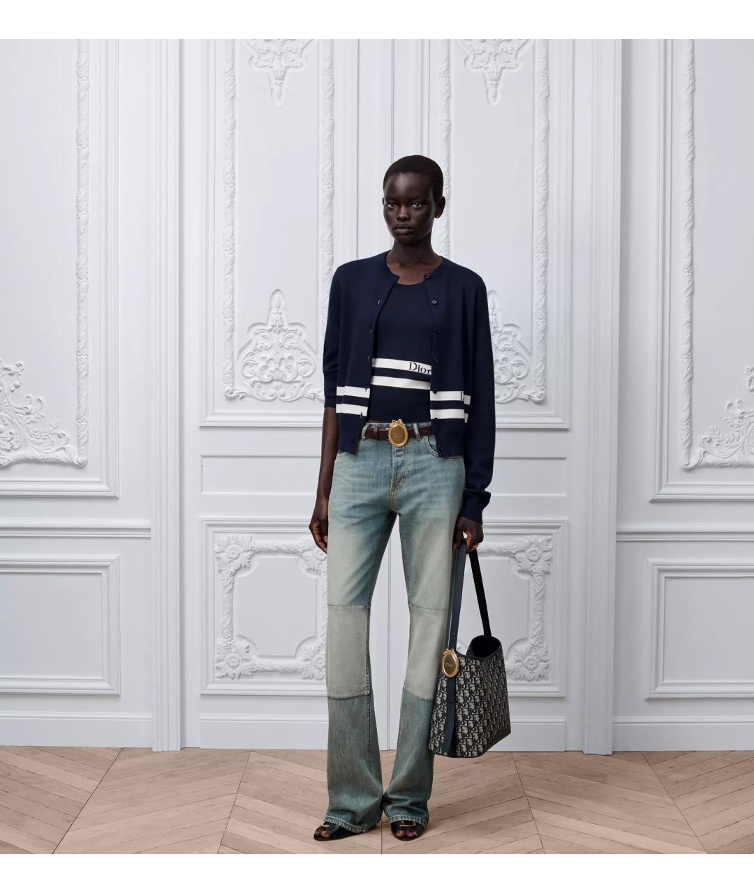CHRISTIAN DIOR Темно-синий шерстяной кардиган, фото 2