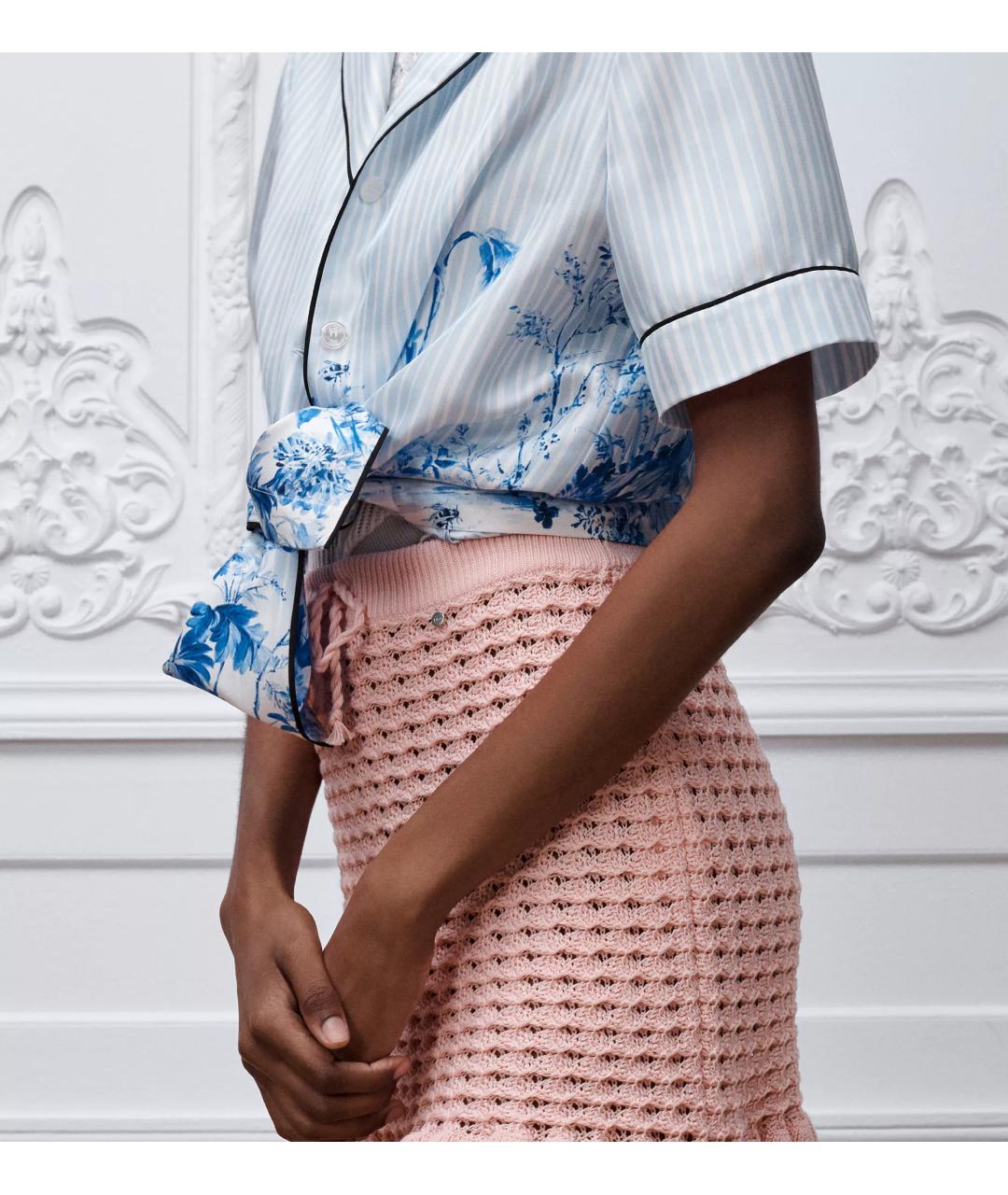 CHRISTIAN DIOR Голубая шелковая рубашка, фото 3