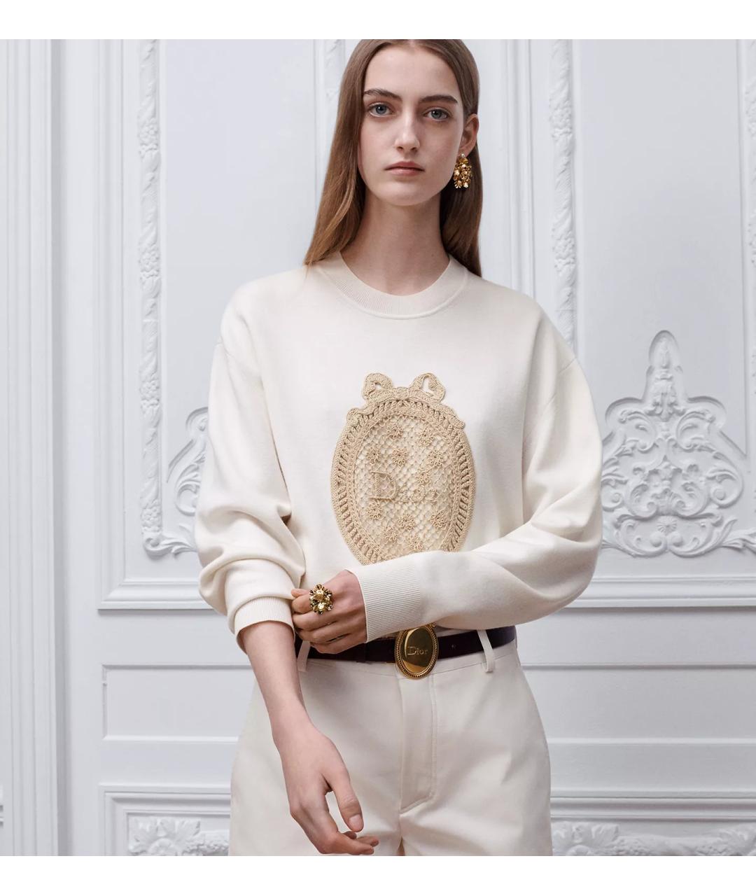 CHRISTIAN DIOR Белый джемпер / свитер, фото 3