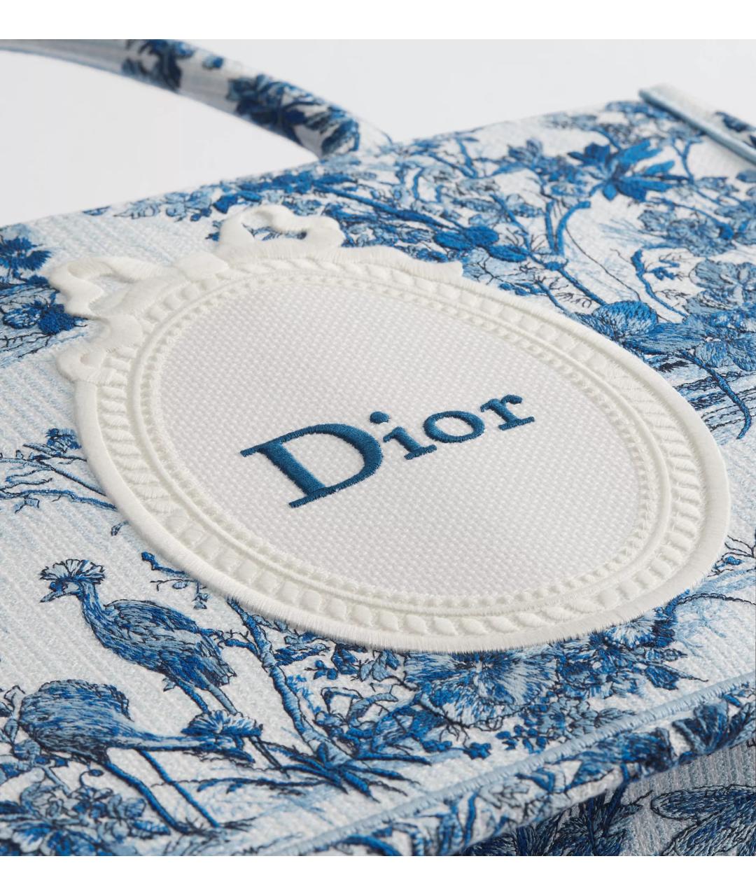 CHRISTIAN DIOR Синяя тканевая сумка тоут, фото 5