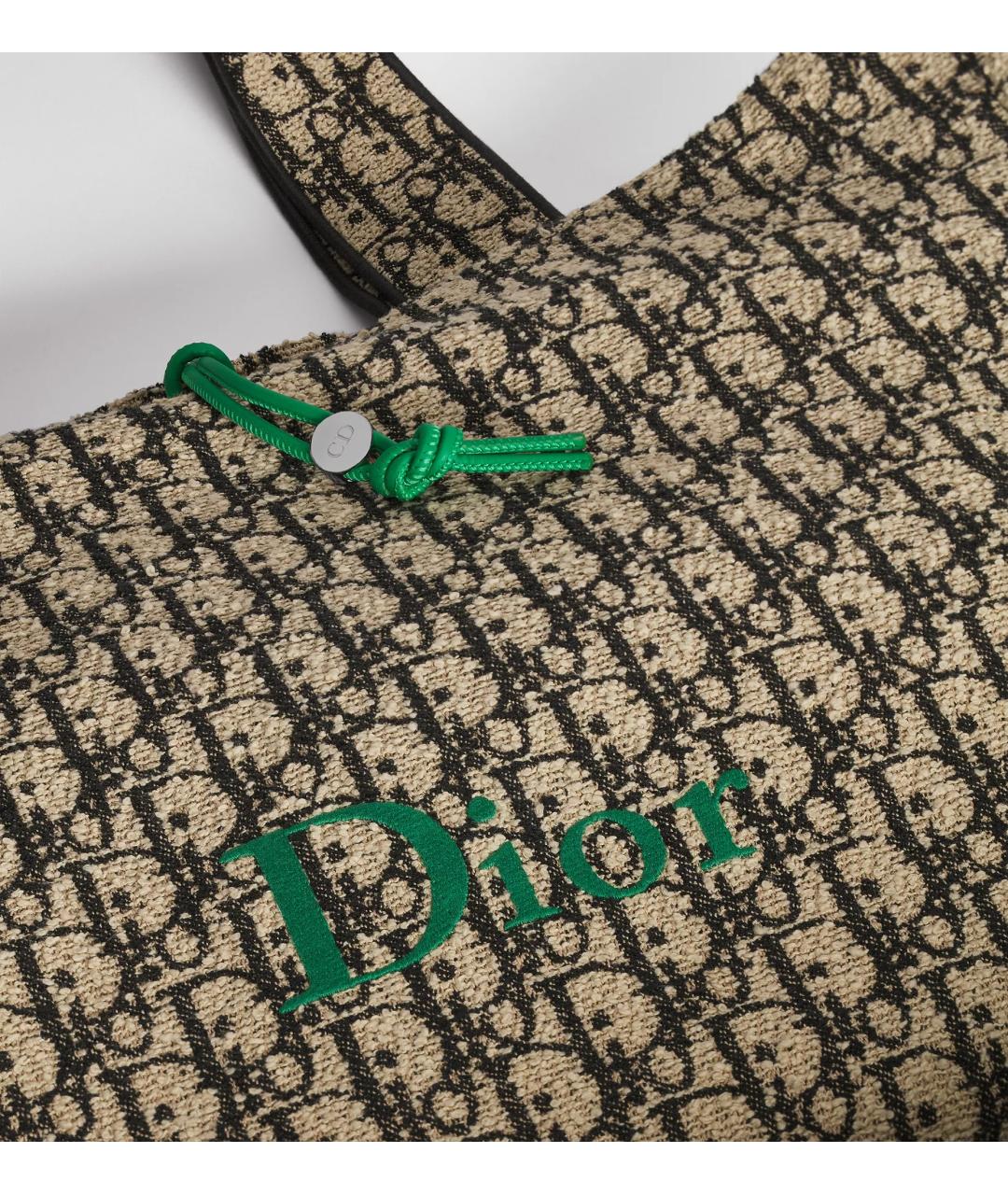 CHRISTIAN DIOR Бежевая тканевая сумка тоут, фото 3
