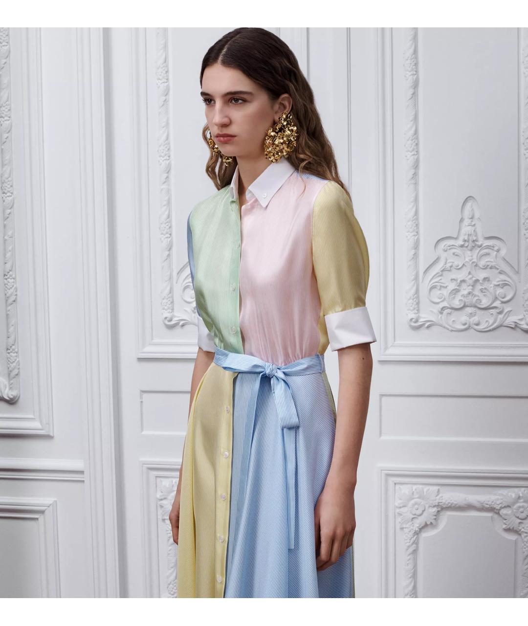 CHRISTIAN DIOR Мульти шелковое повседневное платье, фото 4
