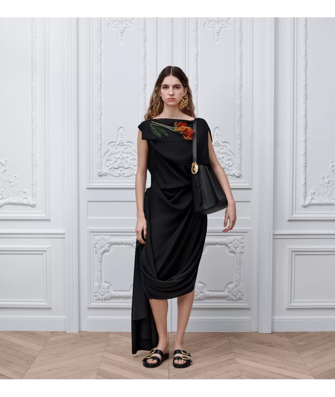 CHRISTIAN DIOR Черная кожаная сумка через плечо, фото 3