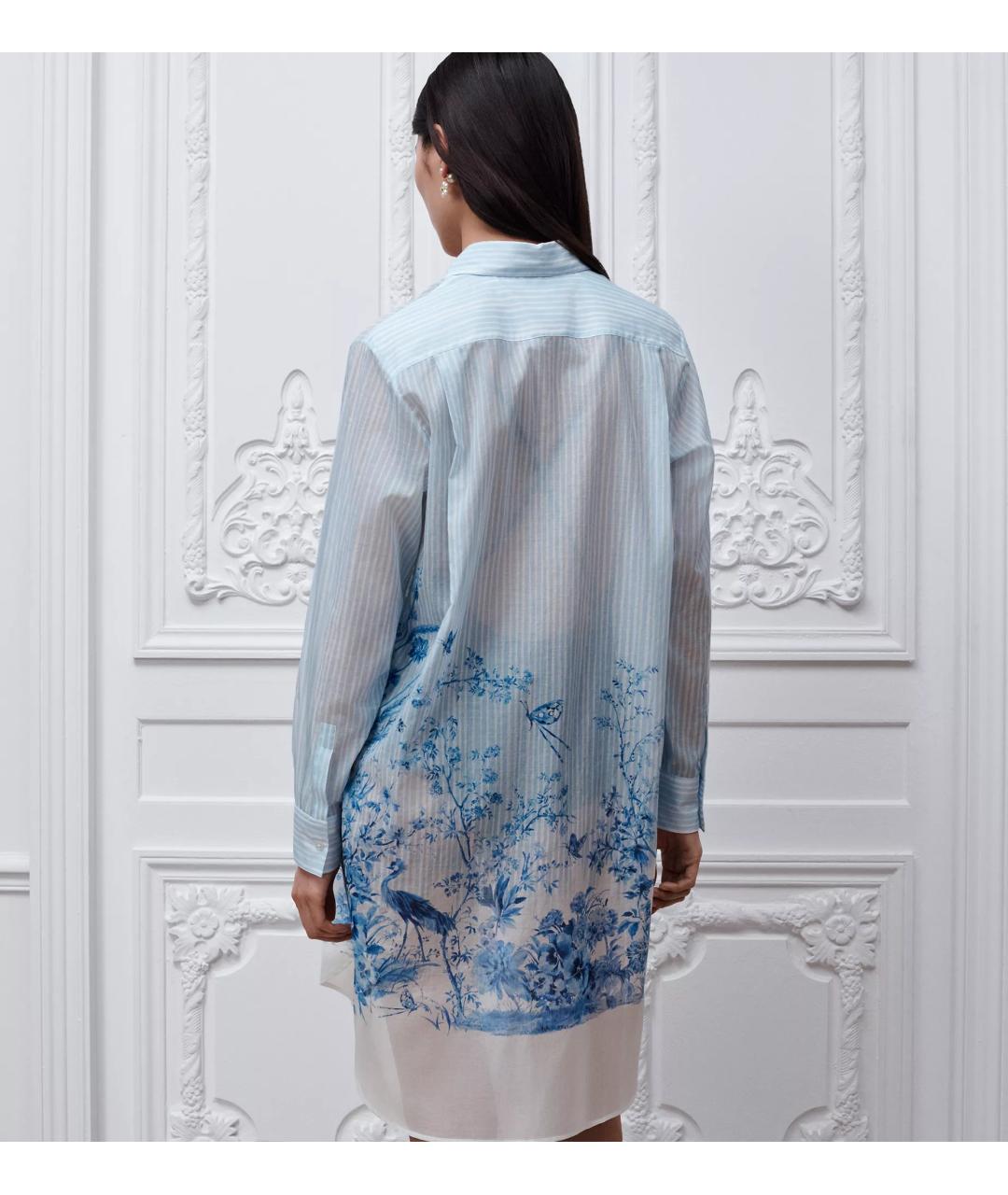 CHRISTIAN DIOR Голубая хлопковая рубашка, фото 4