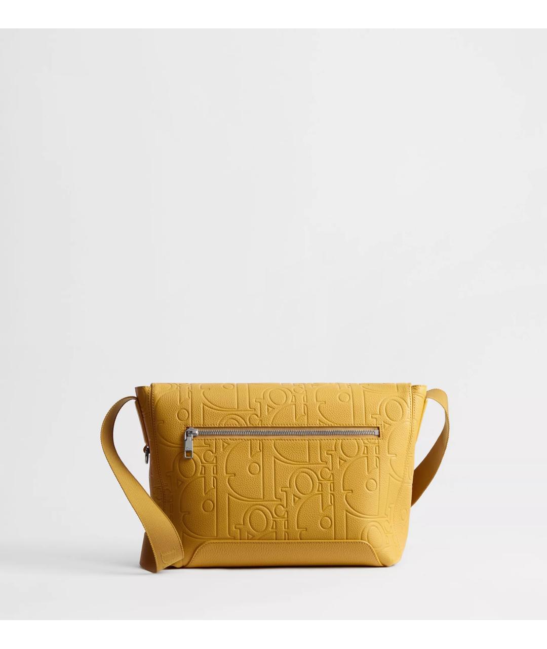 CHRISTIAN DIOR Желтая кожаная сумка на плечо, фото 2