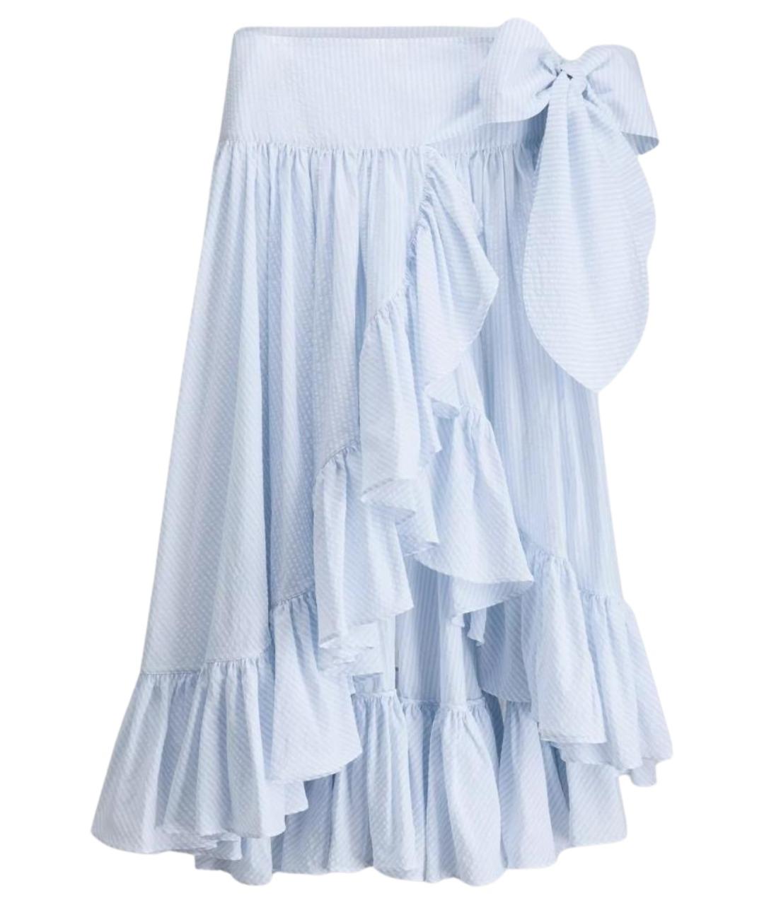 CHRISTIAN DIOR Голубая хлопковая юбка миди, фото 1