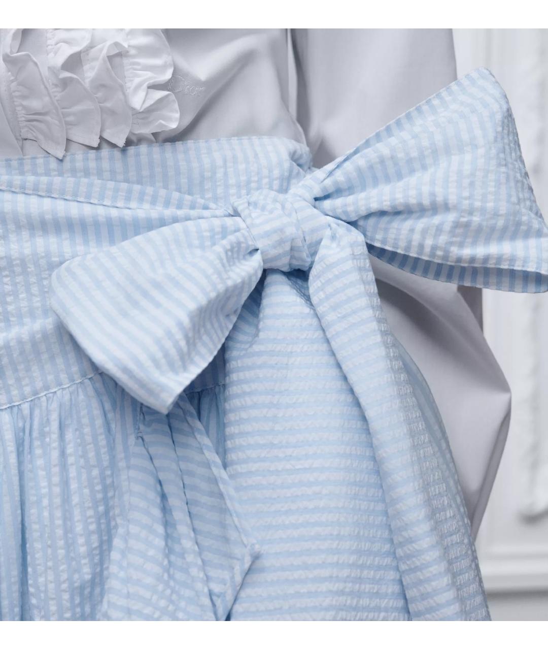 CHRISTIAN DIOR Голубая хлопковая юбка миди, фото 4