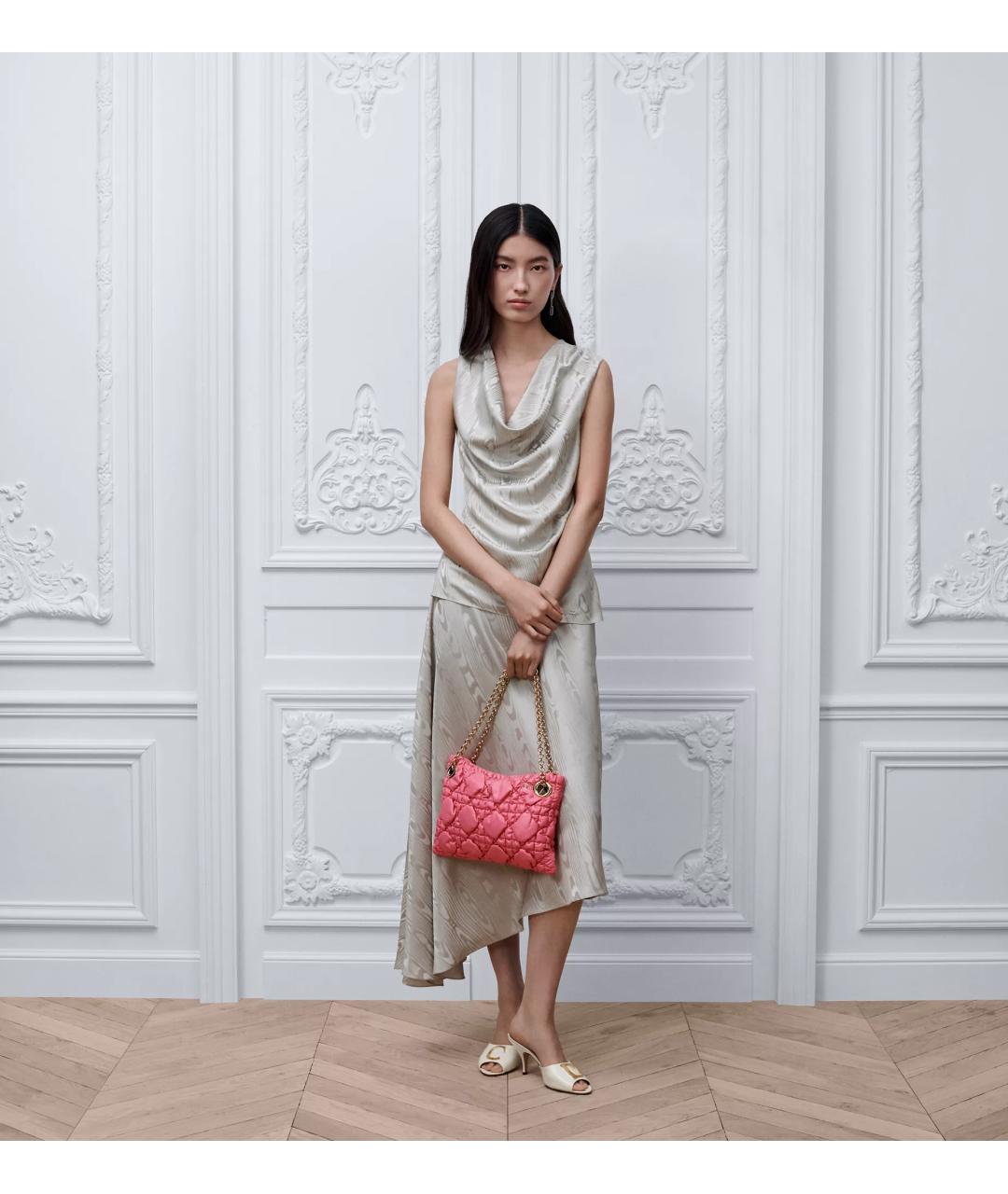 CHRISTIAN DIOR Розовая кожаная сумка через плечо, фото 4