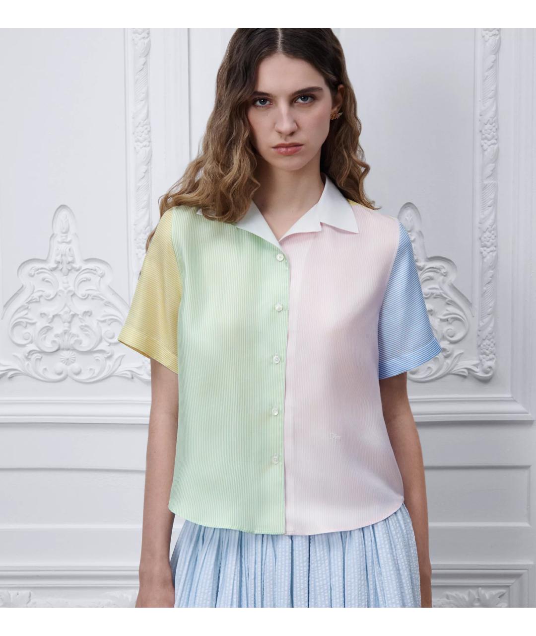 CHRISTIAN DIOR Мульти шелковая рубашка, фото 4