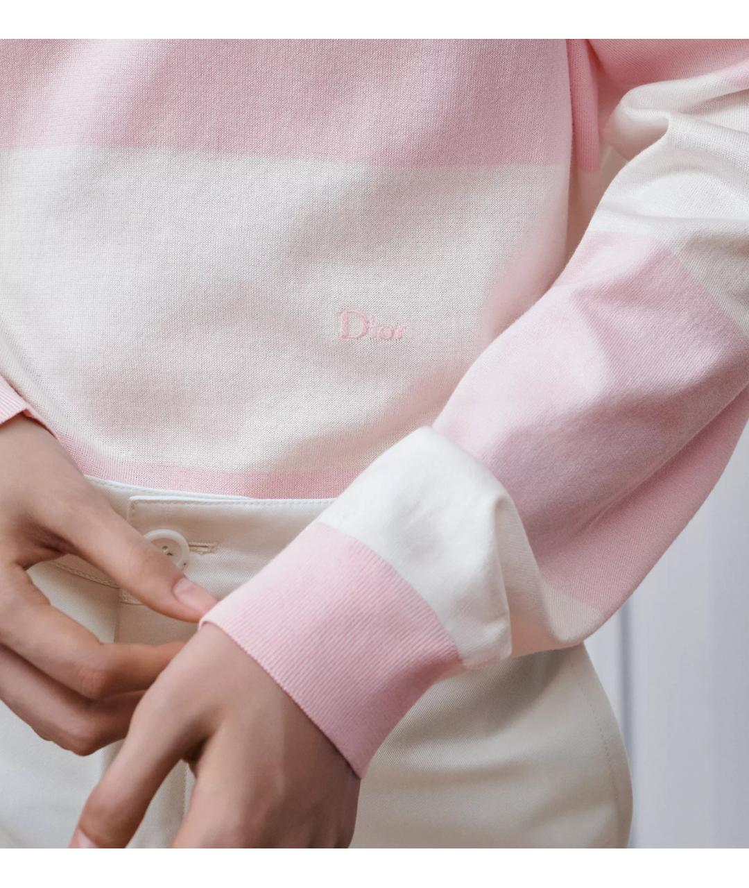 CHRISTIAN DIOR Розовый хлопковый джемпер / свитер, фото 4