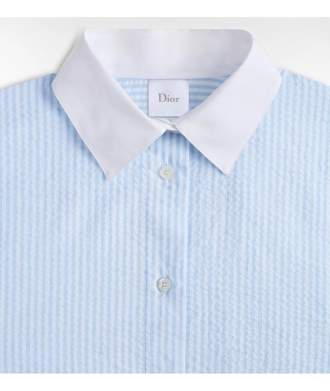 CHRISTIAN DIOR Голубая хлопковая рубашка, фото 4