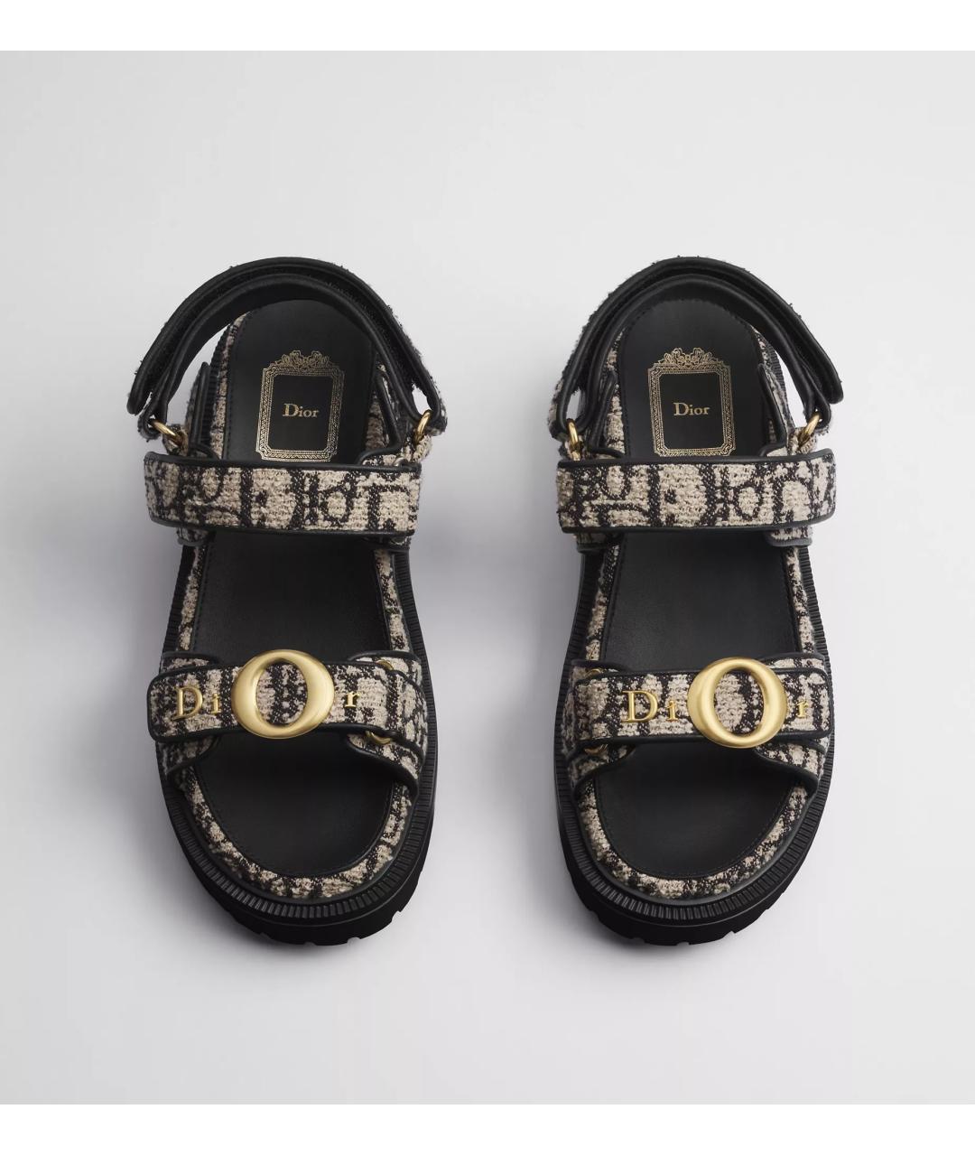 CHRISTIAN DIOR Мульти текстильные сандалии, фото 2