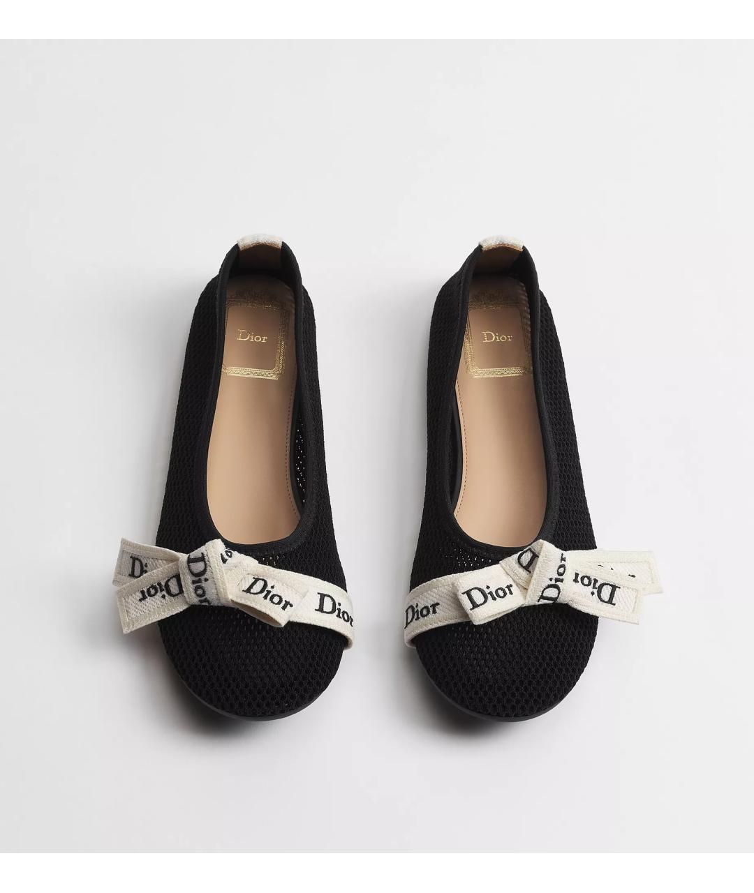 CHRISTIAN DIOR Черные текстильные балетки, фото 3