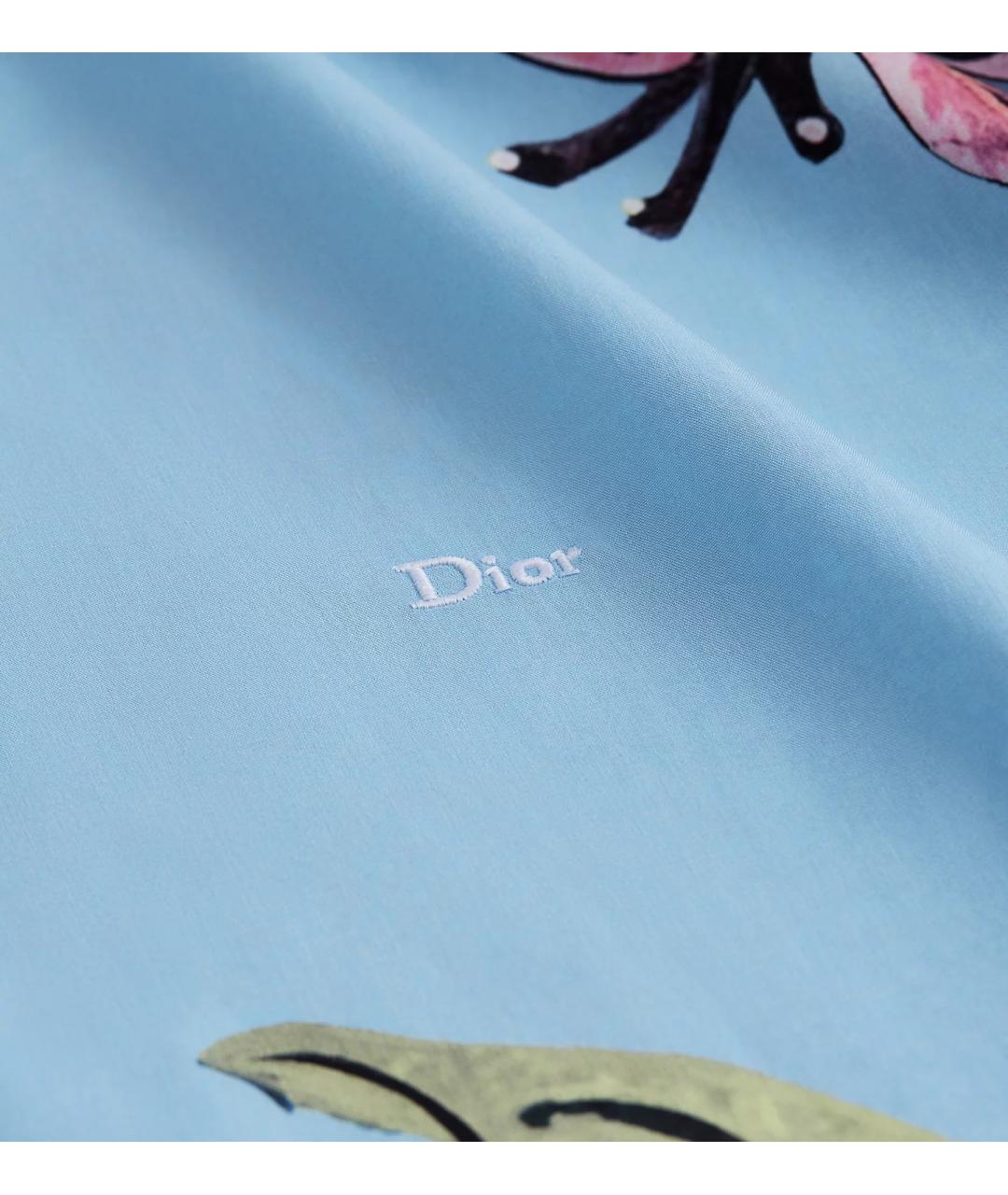 CHRISTIAN DIOR Голубая хлопковая кэжуал рубашка, фото 2