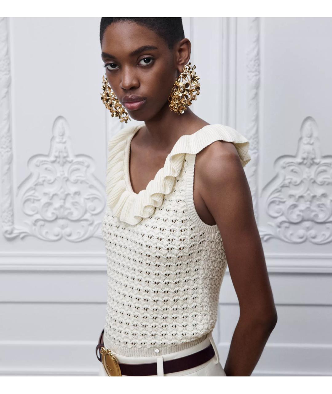 CHRISTIAN DIOR Бежевая хлопковая жилетка, фото 3