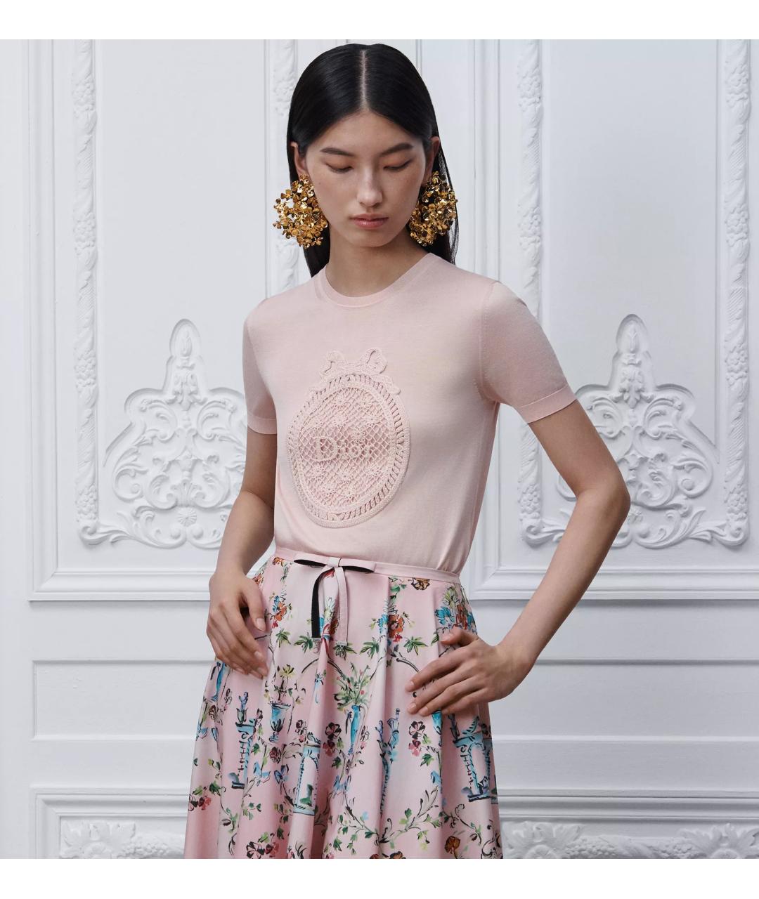 CHRISTIAN DIOR Розовый шелковый джемпер / свитер, фото 3