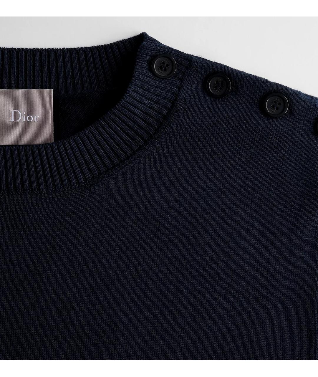 CHRISTIAN DIOR Темно-синий джемпер / свитер, фото 3