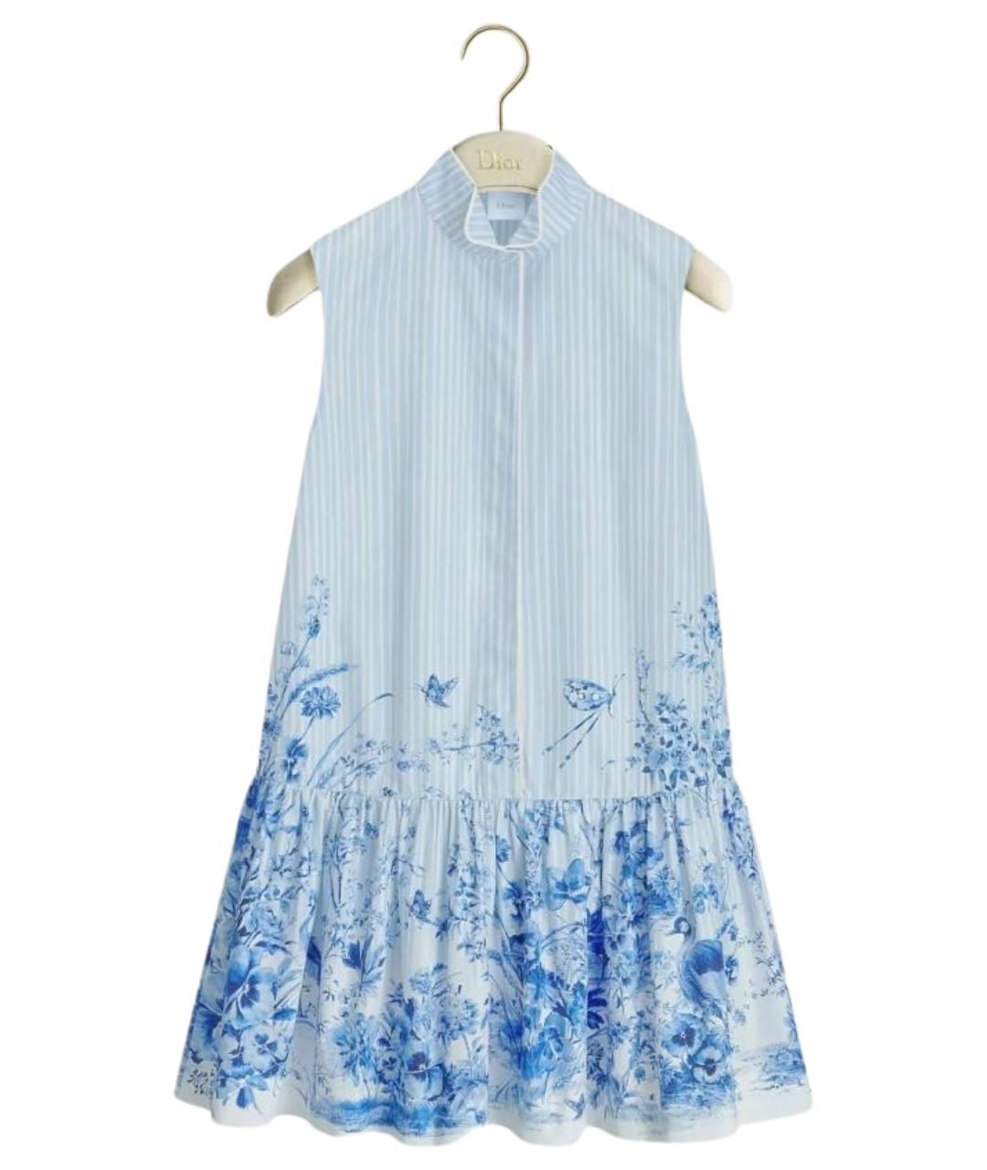 CHRISTIAN DIOR Голубое хлопковое повседневное платье, фото 1