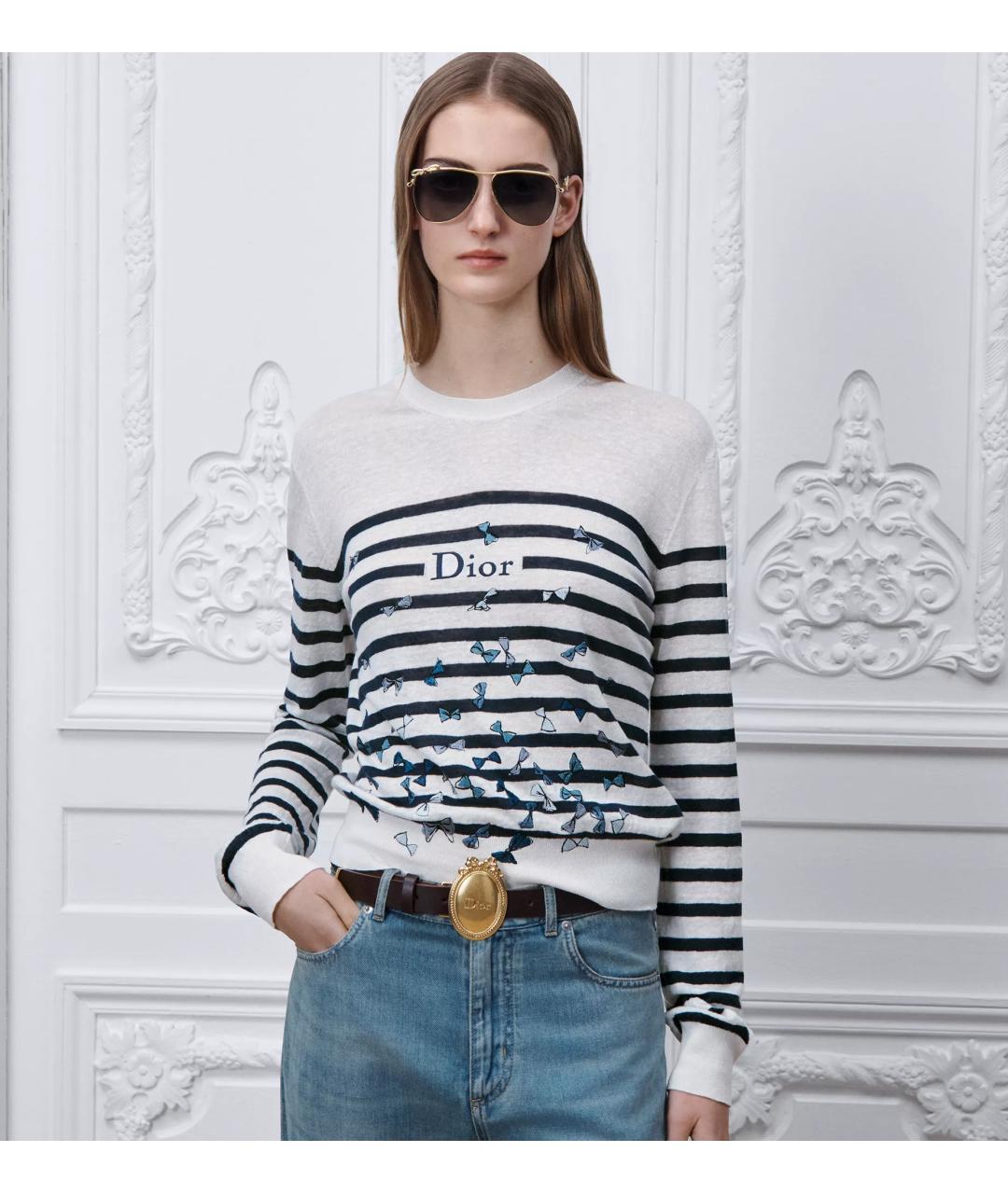 CHRISTIAN DIOR Мульти льняной джемпер / свитер, фото 3
