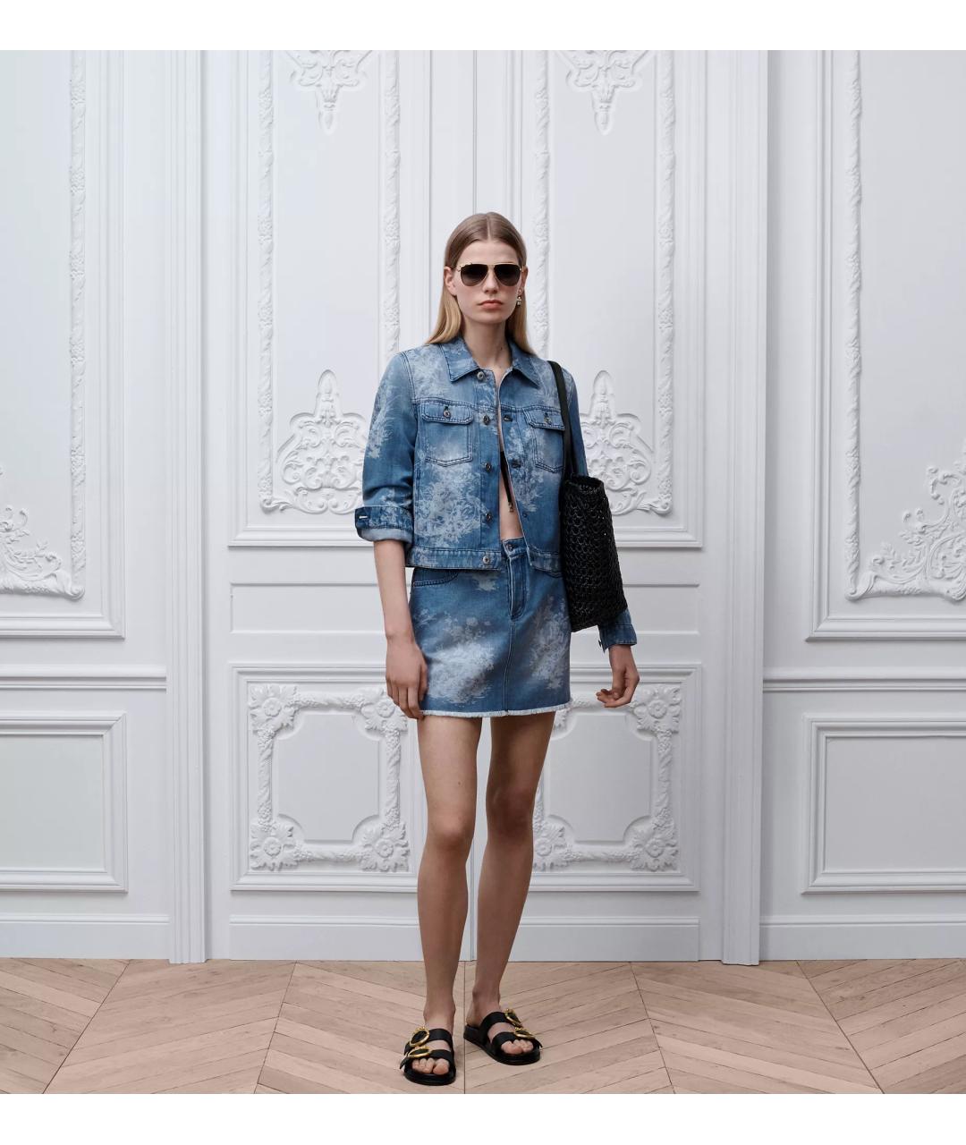 CHRISTIAN DIOR Голубая хлопковая куртка, фото 2