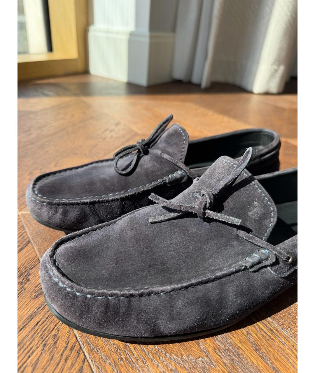 TOD'S Темно-синие замшевые лоферы, фото 5