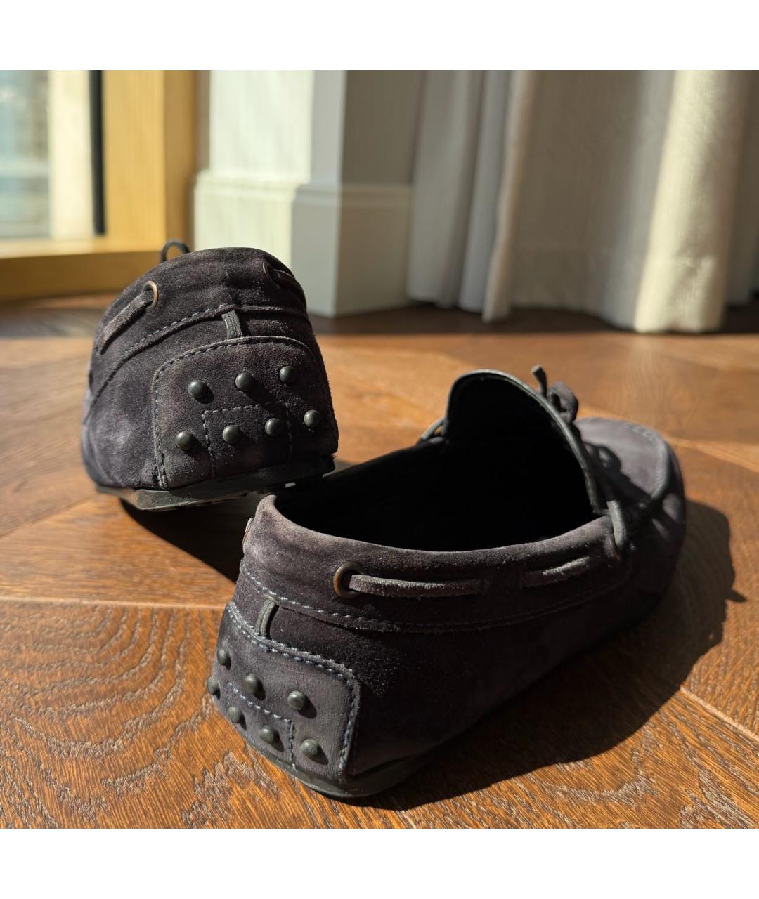 TOD'S Темно-синие замшевые лоферы, фото 4