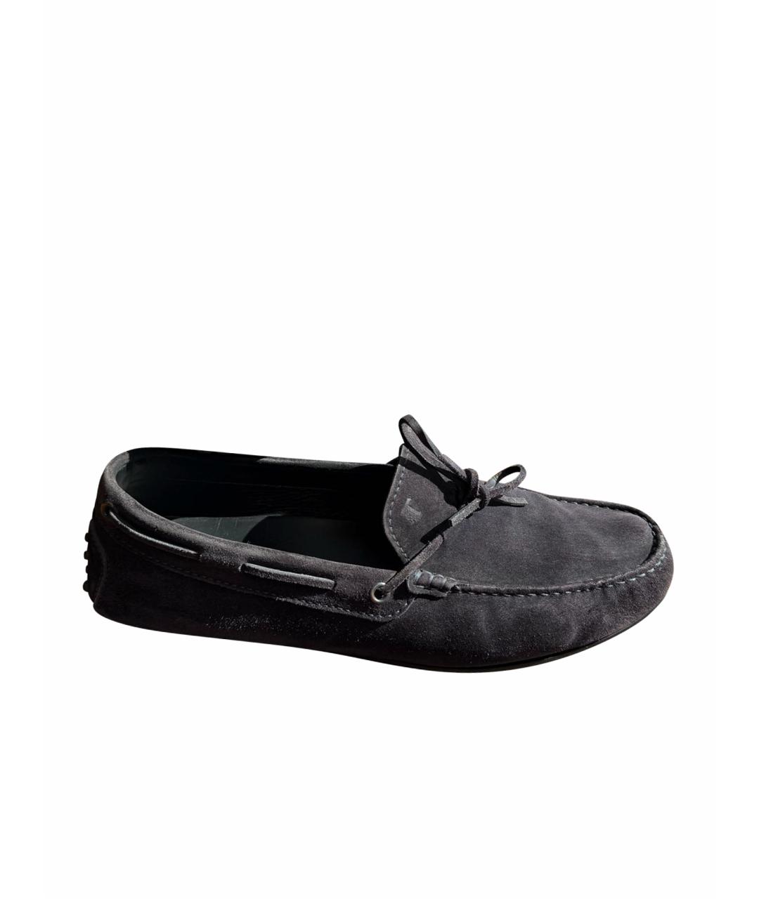 TOD'S Темно-синие замшевые лоферы, фото 1